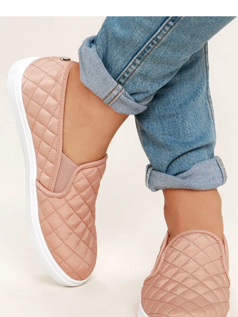 Steve madden Ecntrcqt Blush Quilted Slip-On Sneakers